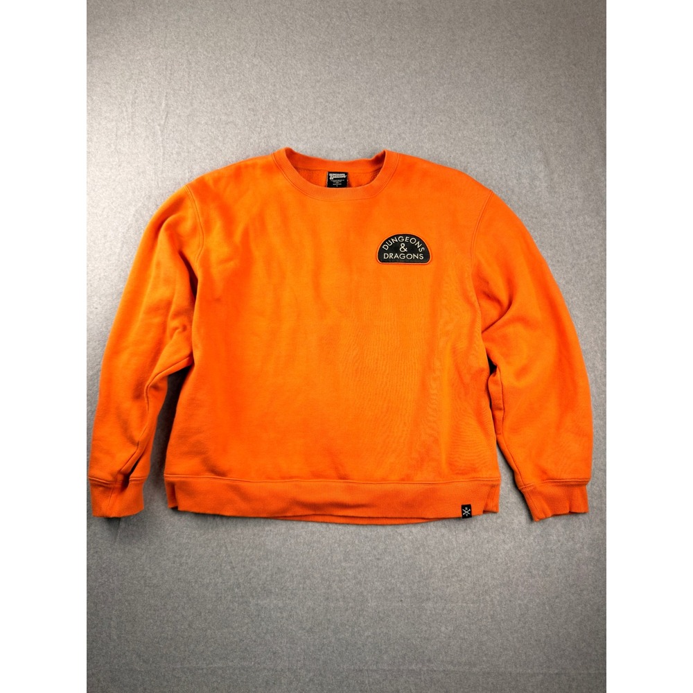 Dungeons & Dragons Mens Orange Roll To Hit Skeleton Graphic Sweatshirt Large